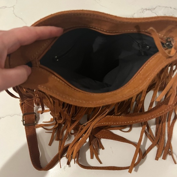 Brandy Melville Brown Fringe Purse - like new - Picture 2 of 4